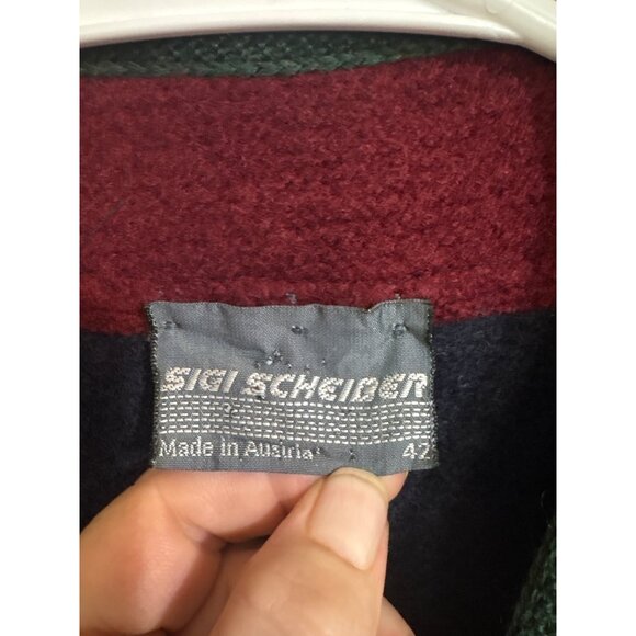 Vintage Sigi Scheiber Austrian Jacket Women’s Size 42 Wool Blend Navy & Green Wi - Picture 4 of 6